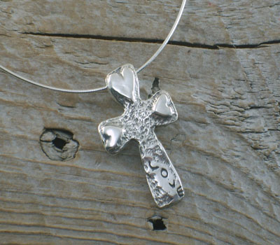 Sterling Silver Cross Pendant W/ Sterling Chain - love